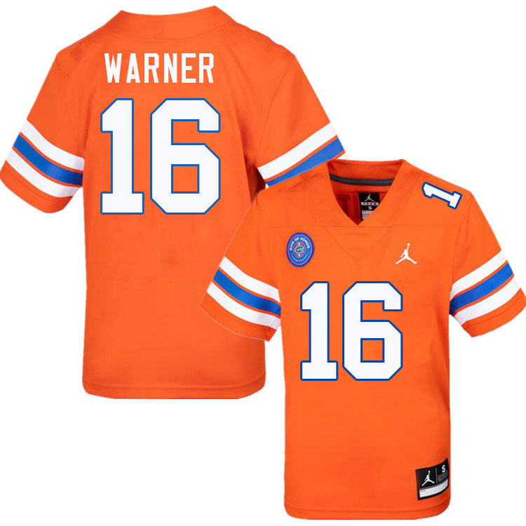 Aidan Warner Florida Jersey,Florida Gators #16 Aidan Warner Jersey Youth Uniforms-Throwback Orange